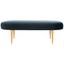 Elegant Black Velvet 48" Transitional Oval Bench with Gold Legs