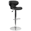 Black Vinyl Adjustable Height Swivel Barstool with Chrome Base