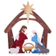 4ft Multicolor PVC Outdoor Nativity Scene with Star