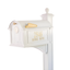 White Aluminum Lockable Balmoral Mailbox with Post Package