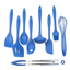 Blue 9-Piece Silicone Kitchen Utensil Set with Stainless Steel Core