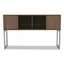 Modern Walnut 60'' Wide Desk Hutch with Sliding Doors