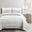 Hygge Geo Reversible King Cotton Quilt Set in Gray and White