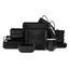 Amy 24-Piece Black Porcelain Square Dinnerware Set