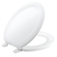 White Round Compression-Molded Wood Toilet Seat with Plastic Hinges