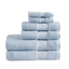 Light Blue Turkish Cotton 6-Piece Bath Towel Set