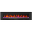 72-Inch Black Wall Mount Electric Fireplace with Multicolor LED Flames