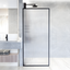 Meridian Matte Black Fluted Glass Shower Screen 34" x 74"