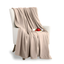 Luxurious Queen-Size Fleece Throw Blanket - Lightweight, Beige