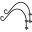 Black Iron Wall Mount Plant Hook Bracket Set