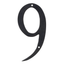 Black Aluminum 4-inch House Number 9