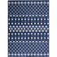 Navy Geometric 6' x 9' Hand-Knotted Synthetic Area Rug