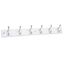 White Wall-Mounted Coat Rack with Satin Nickel Hooks