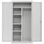 Gray Steel Freestanding Lockable Office Cabinet with Adjustable Shelving