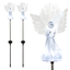 37" White LED Solar Angel Lawn Decoration Set