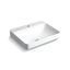 Sleek Biscuit Ceramic Rectangular Above-Counter Bathroom Sink