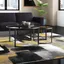 Eclipse 36" Blackened Bronze Metal & Glass Round Nesting Coffee Tables