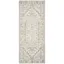 Ivory and Silver Medallion Synthetic Runner Rug