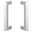 Polished Chrome Square Barn Door Handle Set