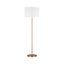 Dottie Burnished Brass Floor Lamp with White Linen Shade