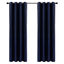 Navy Faux Silk Blackout Grommet Window Curtain Panel