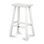 White Backless Saddle Style Bar Stool