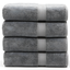 Dark Gray Turkish Cotton Bath Sheet Set of Four