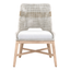 Natural Gray Mahogany Side Chair with Taupe & White Rope Upholstery