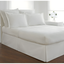 White Twin Cotton Polyester Tailored Bed Skirt with Split Corner