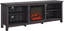 Charcoal 70" Wood Media TV Stand with Electric Fireplace and Adjustable Shelves