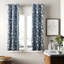 Blue Botanical Print Thermal Insulated Room Darkening Curtain Panel