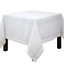 Elegant White Square Tablecloth with Gold Embroidered Border