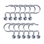 Chrome Steel Shower Curtain Hooks Set of 12