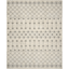 Ivory and Grey Geometric Hand-Knotted 7'10" x 9'10" Synthetic Area Rug