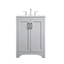 Gray 24" Single Bathroom Vanity with Calacatta Quartz Top