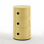 Kartell Componibili Eco-Friendly Bioplastic Yellow Storage Unit with 3 Compartments