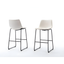 Sleek White Faux Leather Sled-Style Barstools, Set of 2