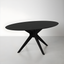 Black Oval Wood Dining Table with Starburst Design