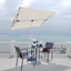 Capri Natural and Platinum Rectangular Aluminum Patio Umbrella