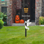 42" Black and White Wooden Halloween Ghost Yard Stake with LED Lights