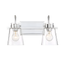 Inwood Minimal Chrome 2-Light Vanity with Clear Glass Shades