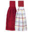 Paprika Red and Multi Check Cotton Terry Kitchen Towel Set