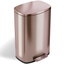 Rose Gold Stainless Steel 13 Gallon Step Trash Can with Odor Filter