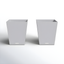 Nobleton Modern Gray 18" Square Recycled Plastic Planter Set