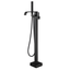 Matte Black Brass Floor-Mounted Freestanding Tub Filler