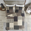 Rustic Charm King-Sized Reversible Cotton Quilt Set in Tan