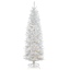 Slim White Pre-Lit Fir Christmas Tree with Metal Stand