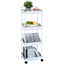 White 4-Tier Rolling Utility Cart with Lockable Wheels