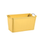 Yellow Fabric Open Top Storage Bin with Wire Handles