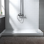 60" White Solid Surface Rectangular Shower Pan with Right Drain